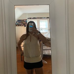 Tory Burch cream silk scarf halter blouse! Size 8